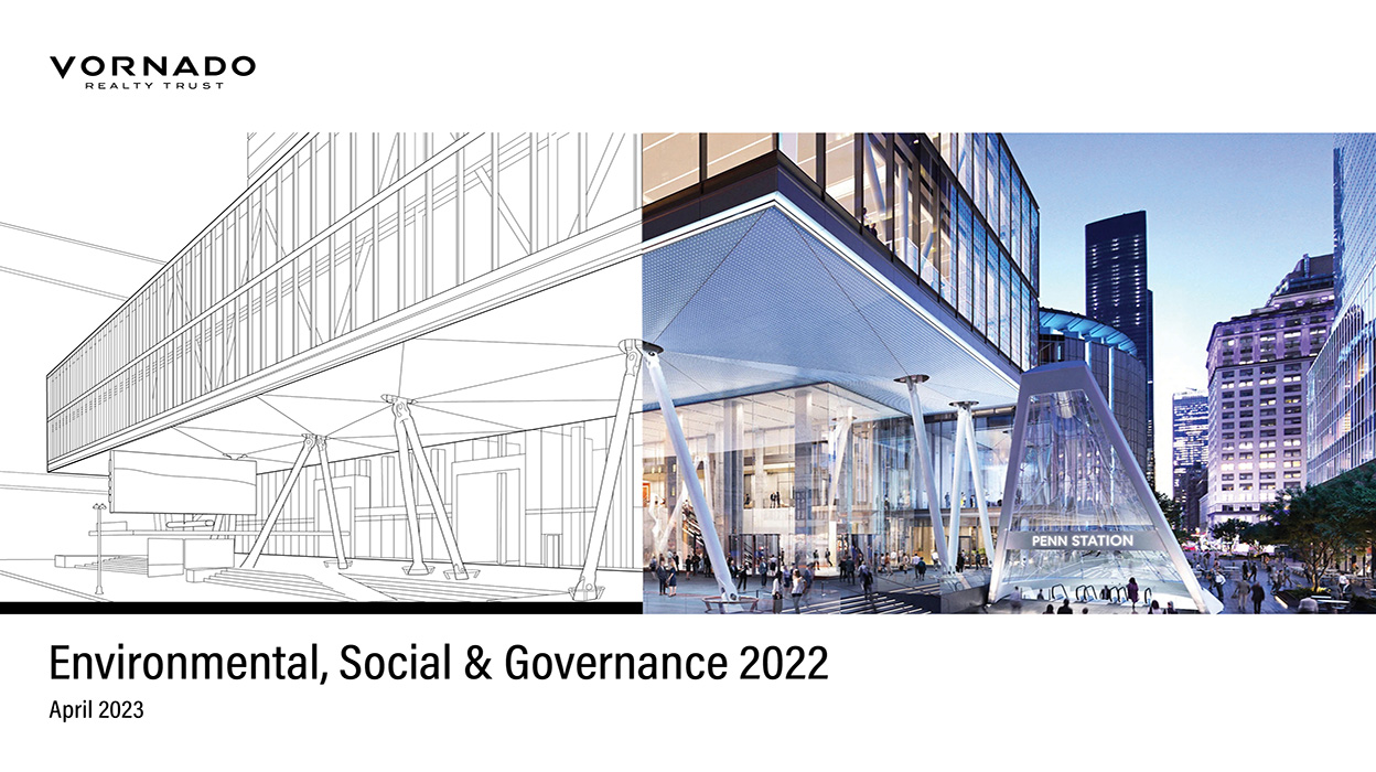 image of the cover for the 2022 Vornado ESG report