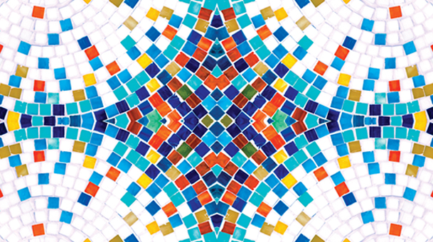 mosaic of colorful tiles