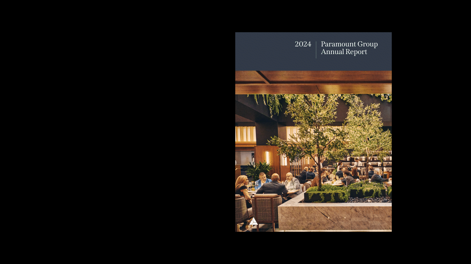 Paramount Annual Report animation with pages turning to reveal interior spreads