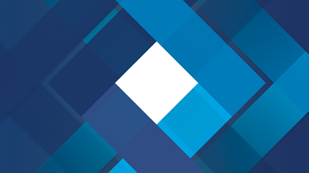 diamond shape centered with surrounding overlapping rectangles in different shades of blue