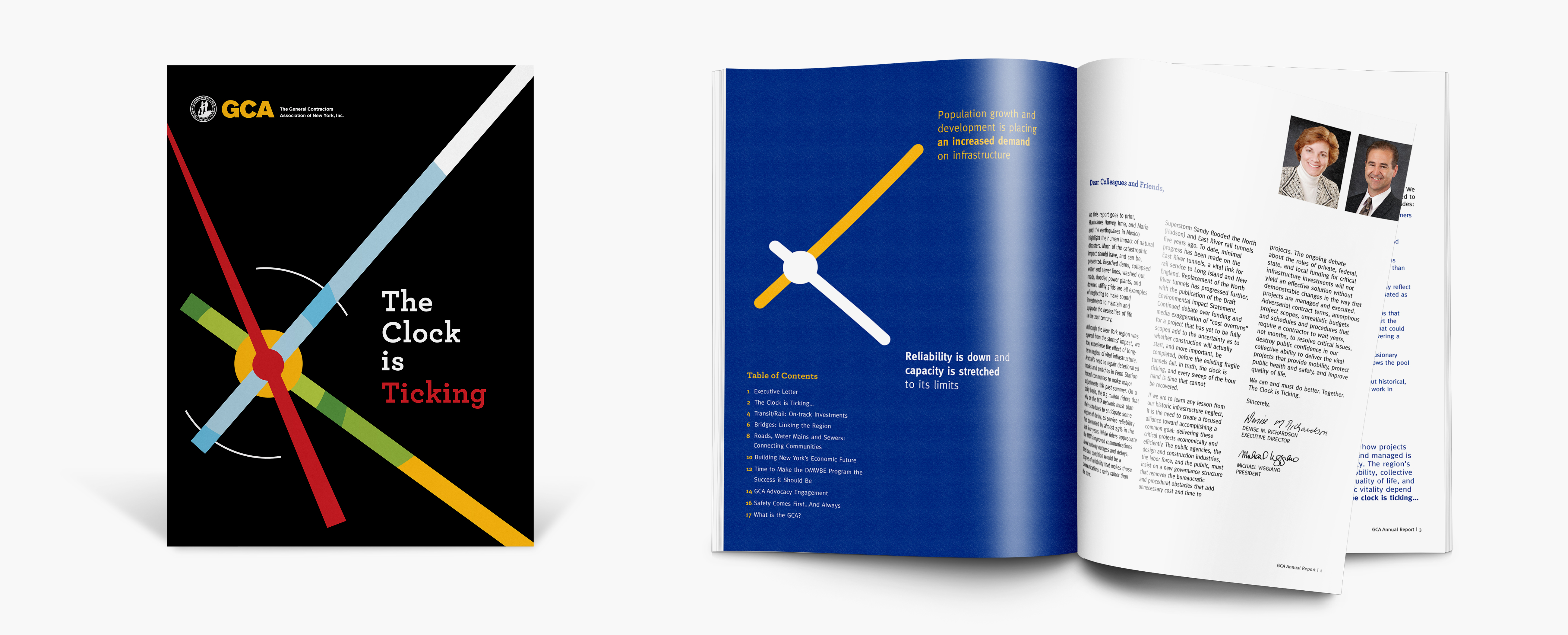 2017 GCA Annual Report cover and page spread