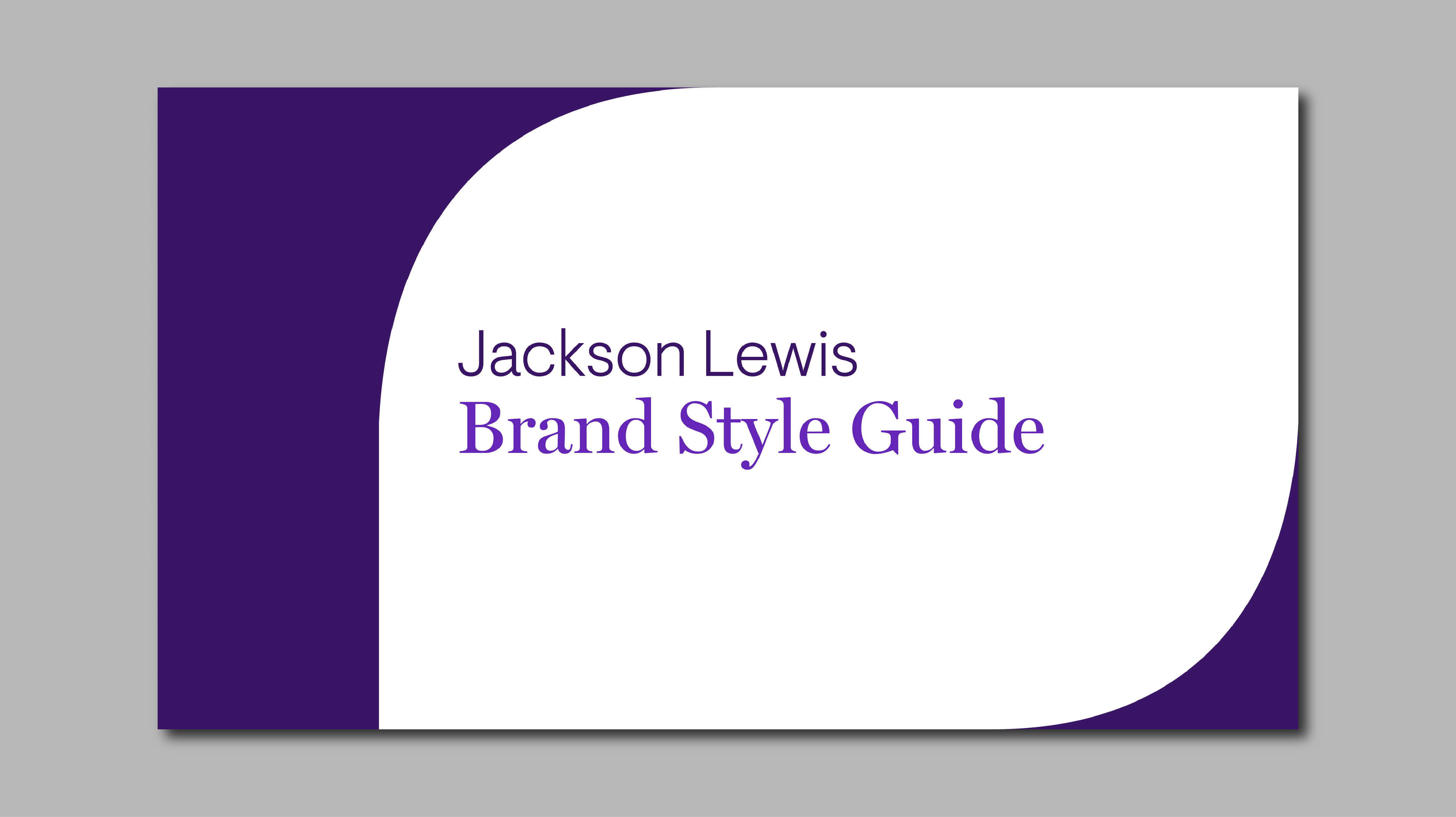 A animation flipping through the Jackson Lewis Style Guide