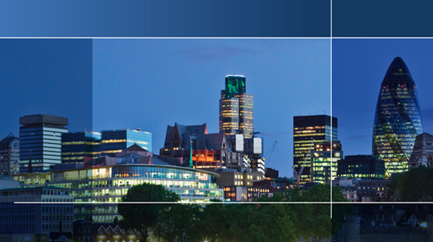 photo if a city with white lines forming rectangular shapes over it 