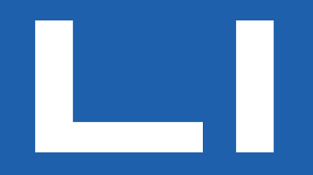Crop of logo: blue rectangle with white text