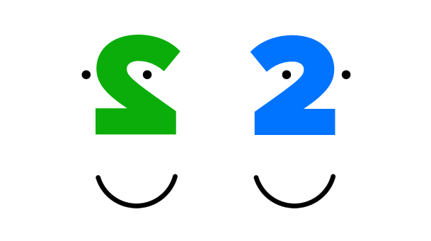 image of two face created from the number 2