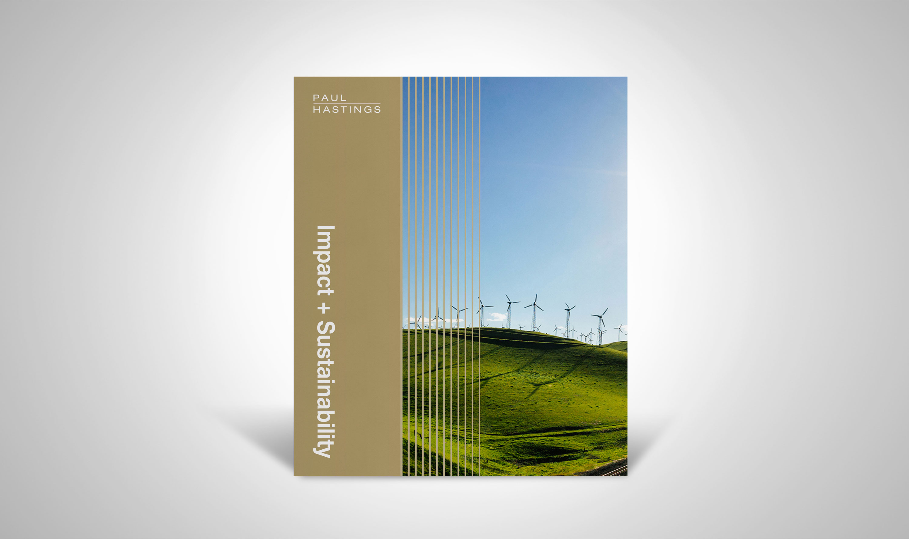 Brochure Cover with Green Hill with Windmills