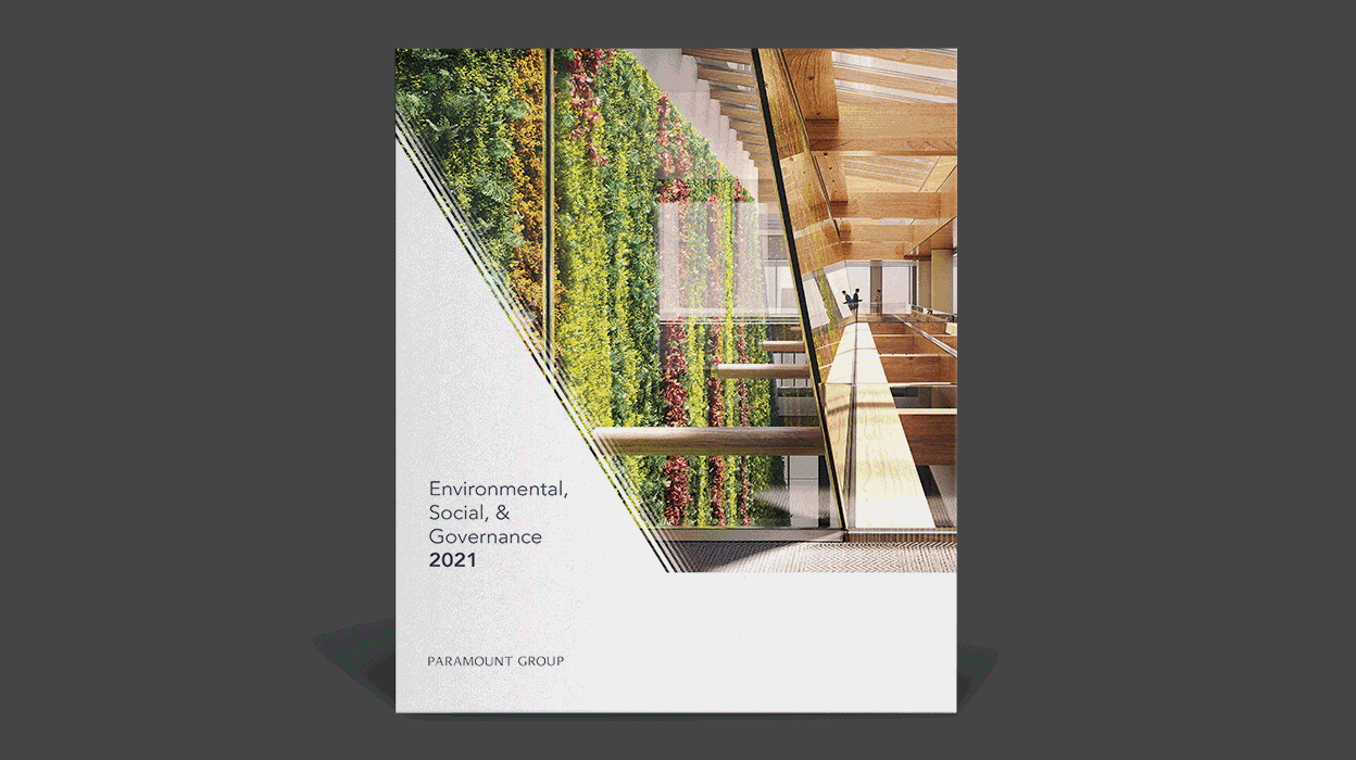 Paramount 2021 ESG report mockup page slider