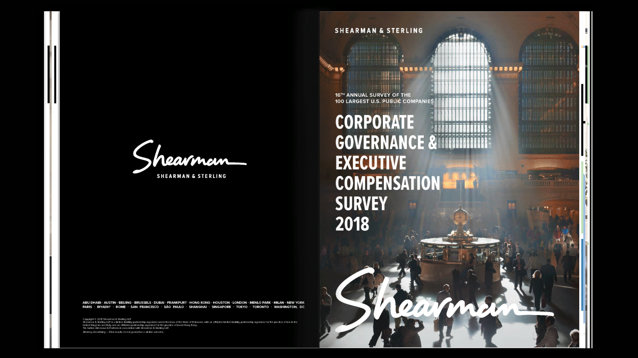 sherman sterling 2018 Corporate Governance Survey page animation