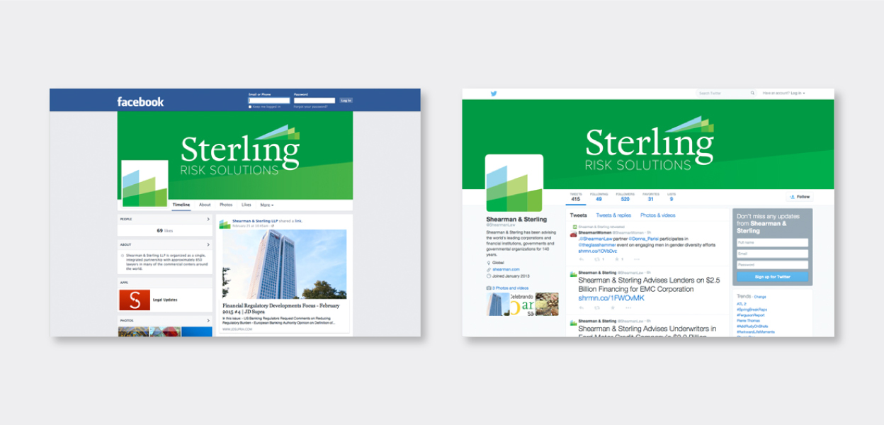 social media design for shearman sterling risk solutions