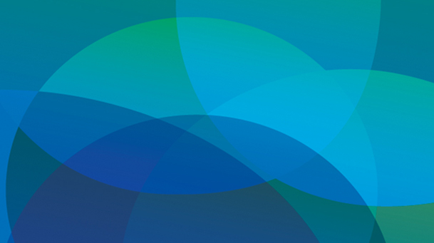 translucent blue and green circles overlapping each other