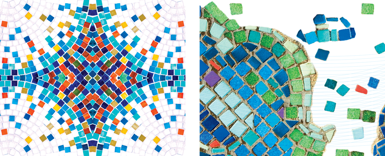 details of colorful mosaic tiles