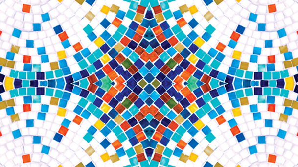 mosaic of colorful tiles